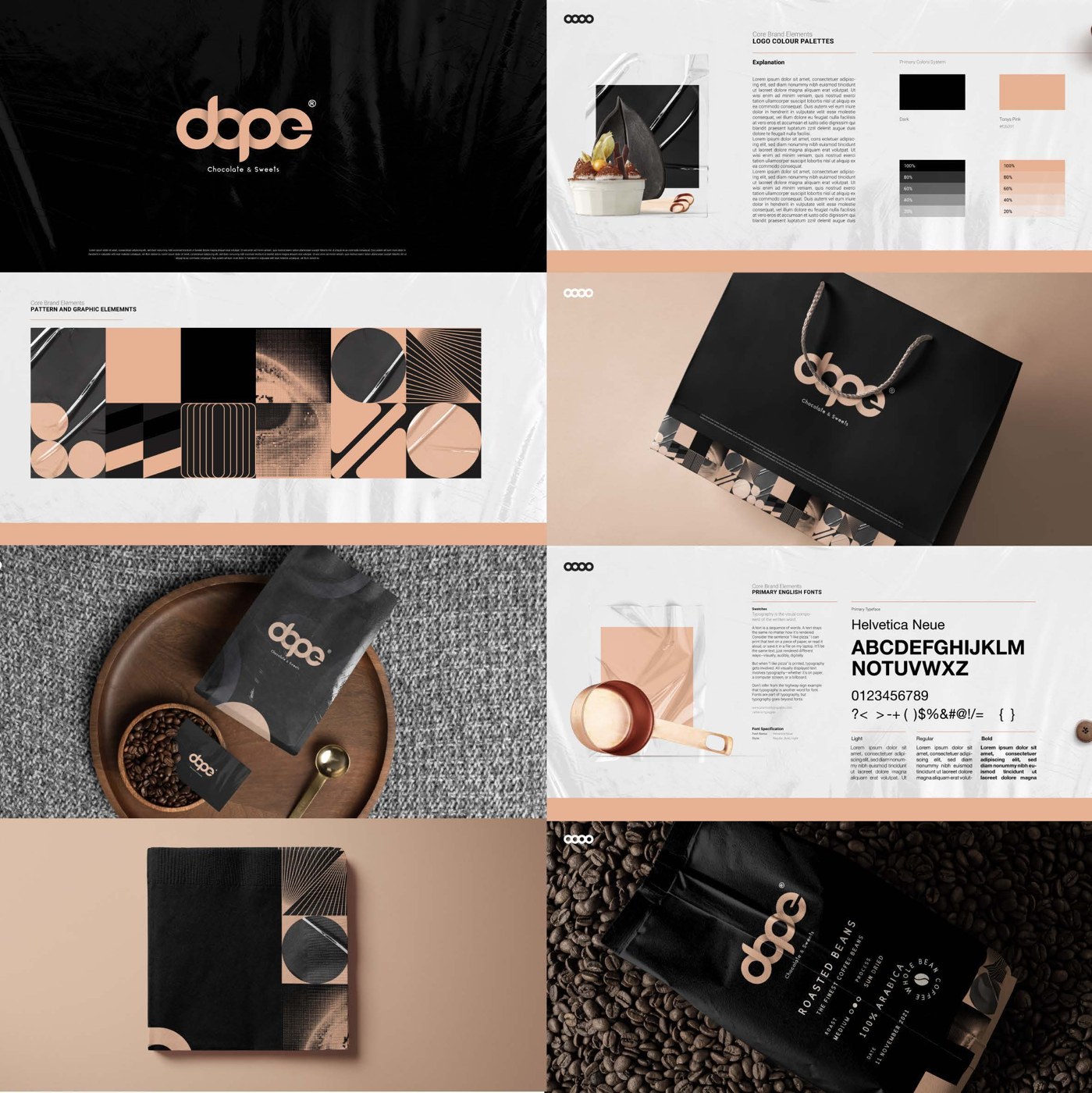Dope chocolate and sweets identity and packaging